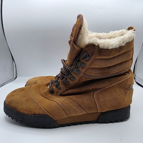 Roffe Shearling-Lined Womens Snow Boots Size 8 Brown Lace Up Winter Footwear - Picture 13 of 13